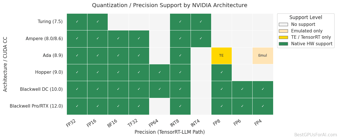 Quantization Support by NVIDIA Architecture