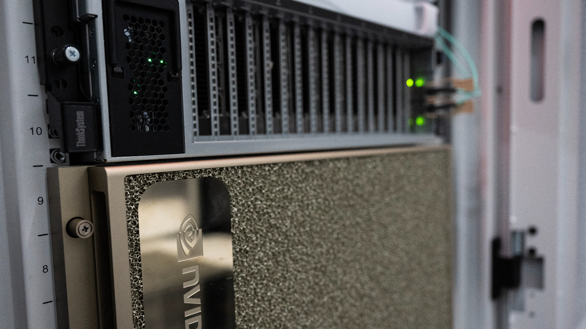 NVIDIA data center showcasing modern GPU infrastructure