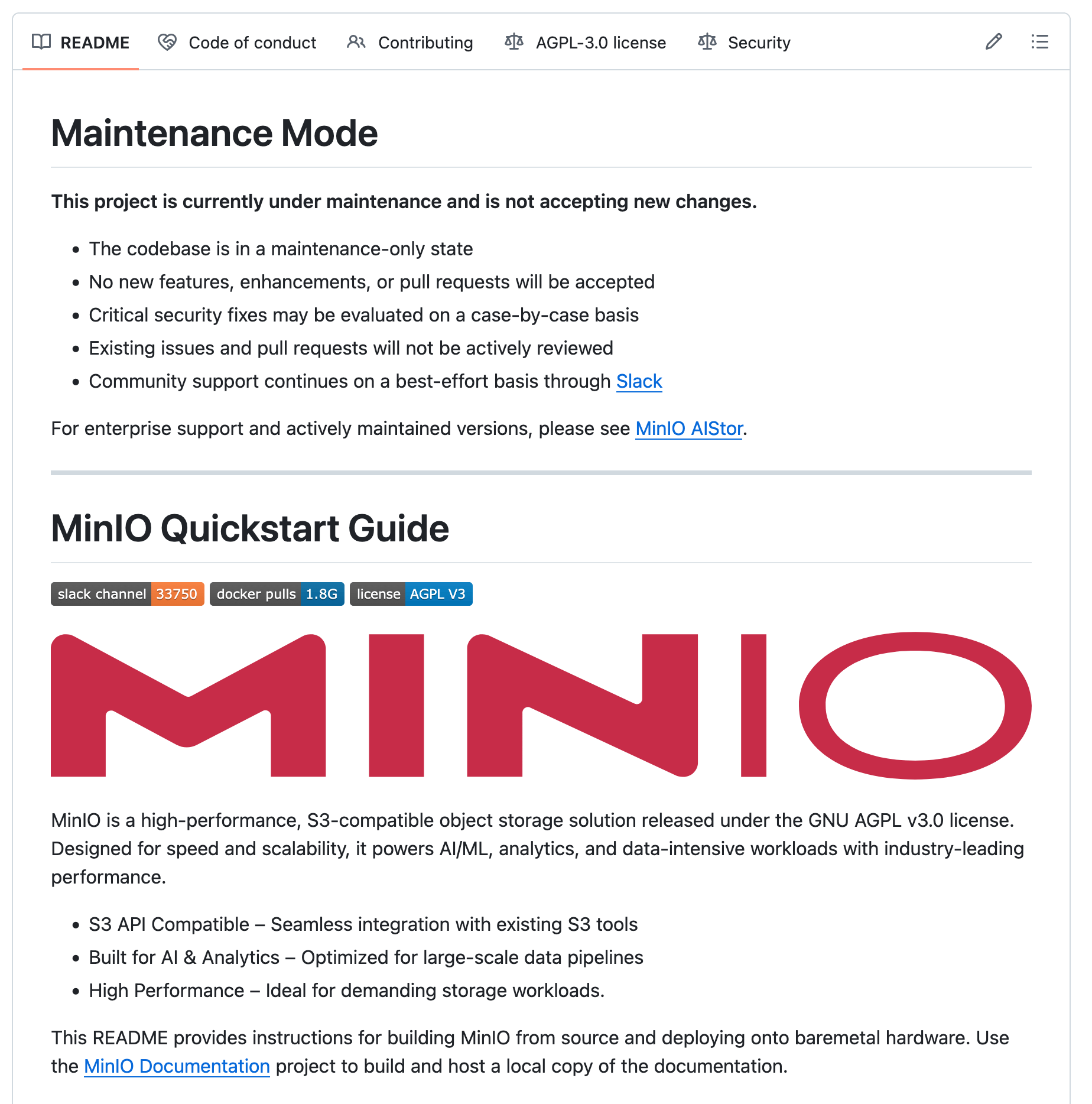 r/selfhosted - MinIO is in \