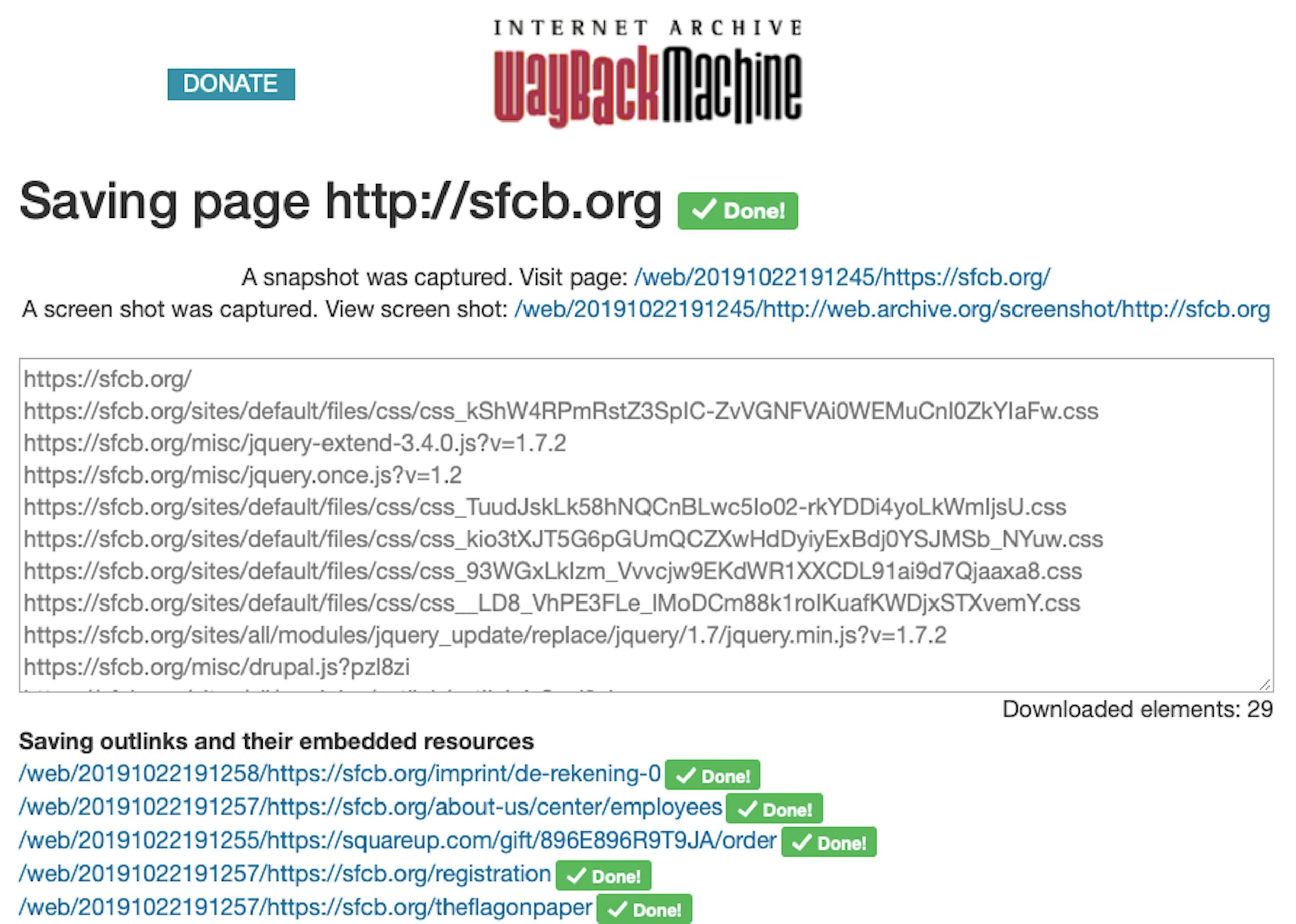 Screenshot of "Save Page Now"
