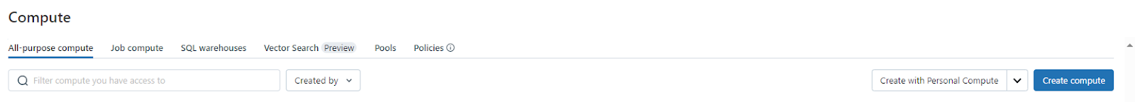 Types of Databricks Compute