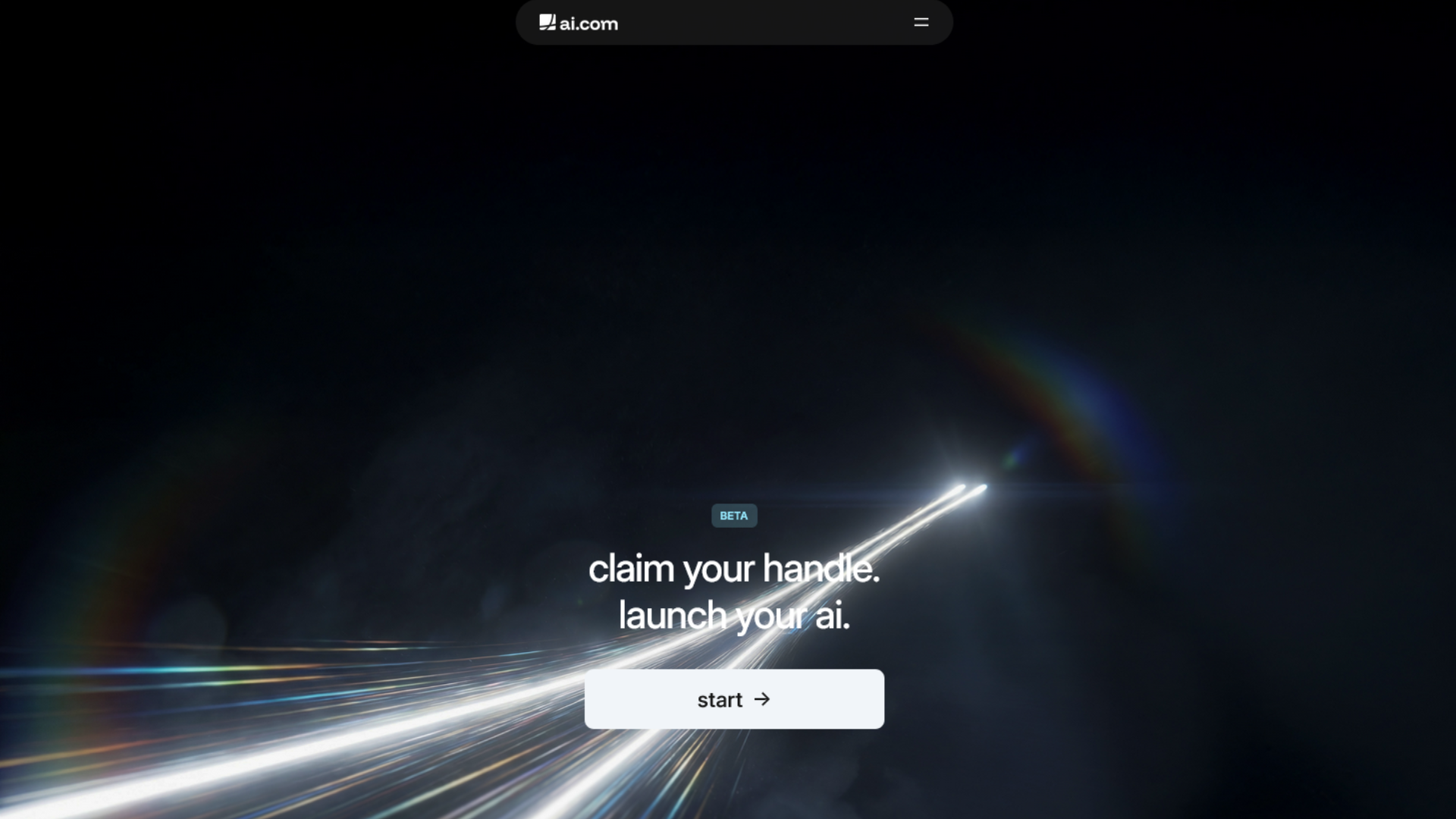 AI.com's landing page during the Super Bowl ad crash