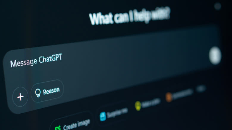 Close-up of ChatGPT prompt on a computer screen