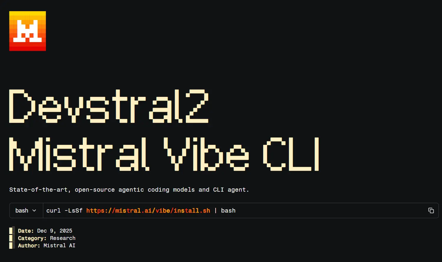 Devstral Small emerges as hidden gem for local agentic coding, Mistral Vibe coding agent