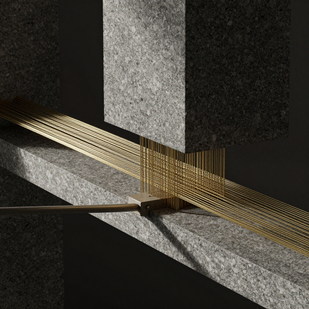 Abstract illustration representing modular monolith contract layer architecture and data flow