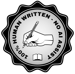 100% Human badge indicating no AI assistance certification mark