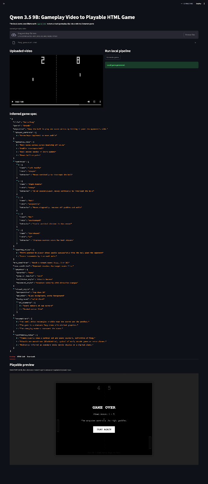 Demo visualization of Qwen3.5 context window challenges in local LLM inference