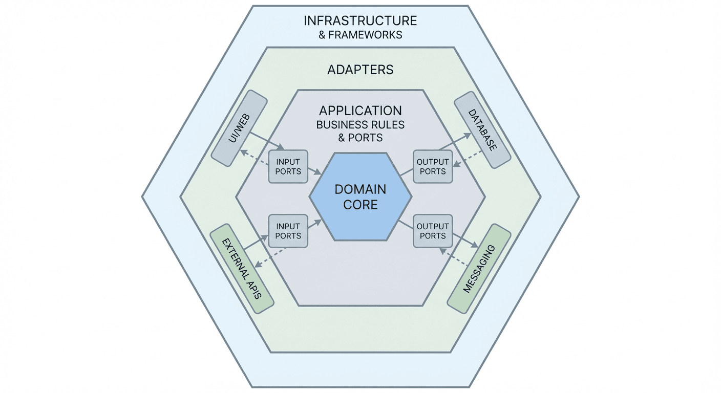 Hexagonal Architecture Diagram illustrating separation of concerns