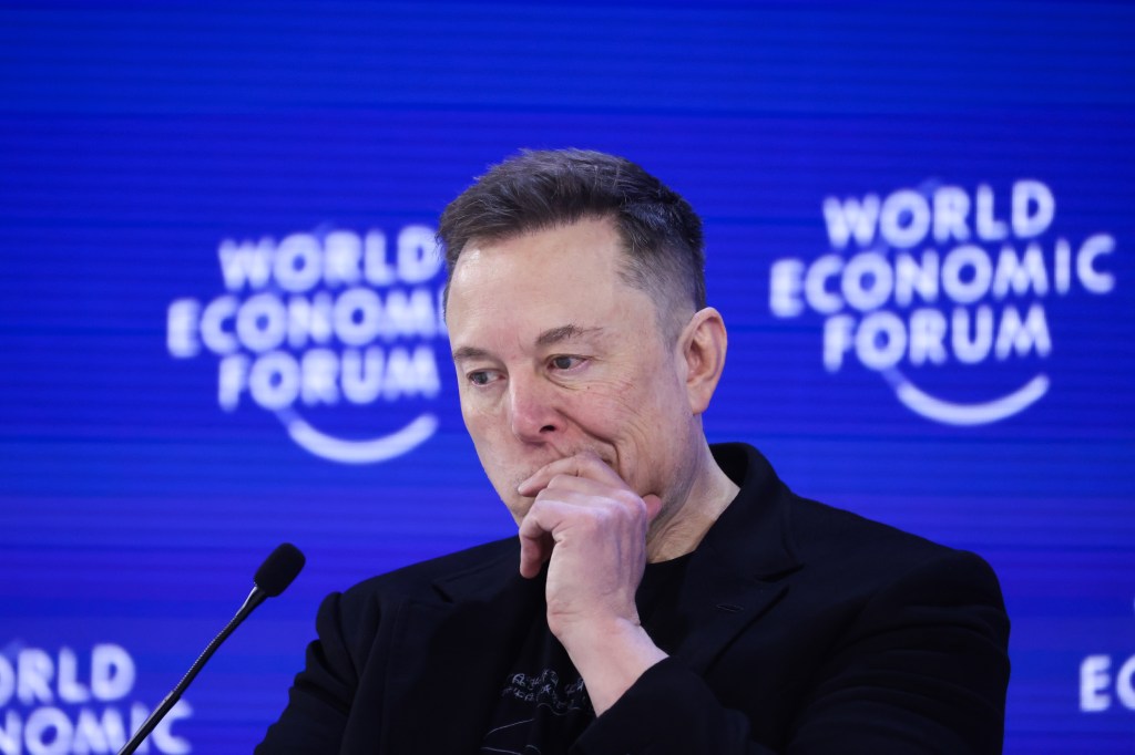 Elon Musk, CEO of Tesla Inc, speaking at the World Economic Forum