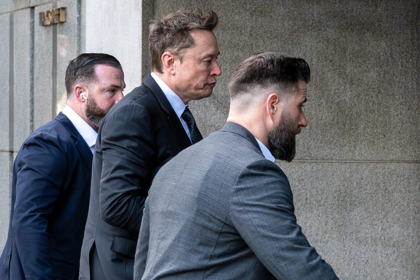 Elon Musk CEO of xAI arrives at federal court in San Francisco California