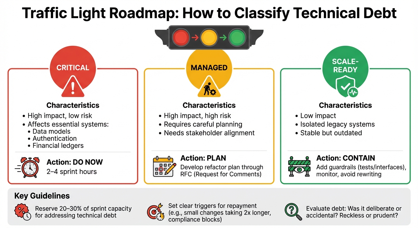 Technical Debt Classification Framework: Traffic Light Roadmap for CTOs