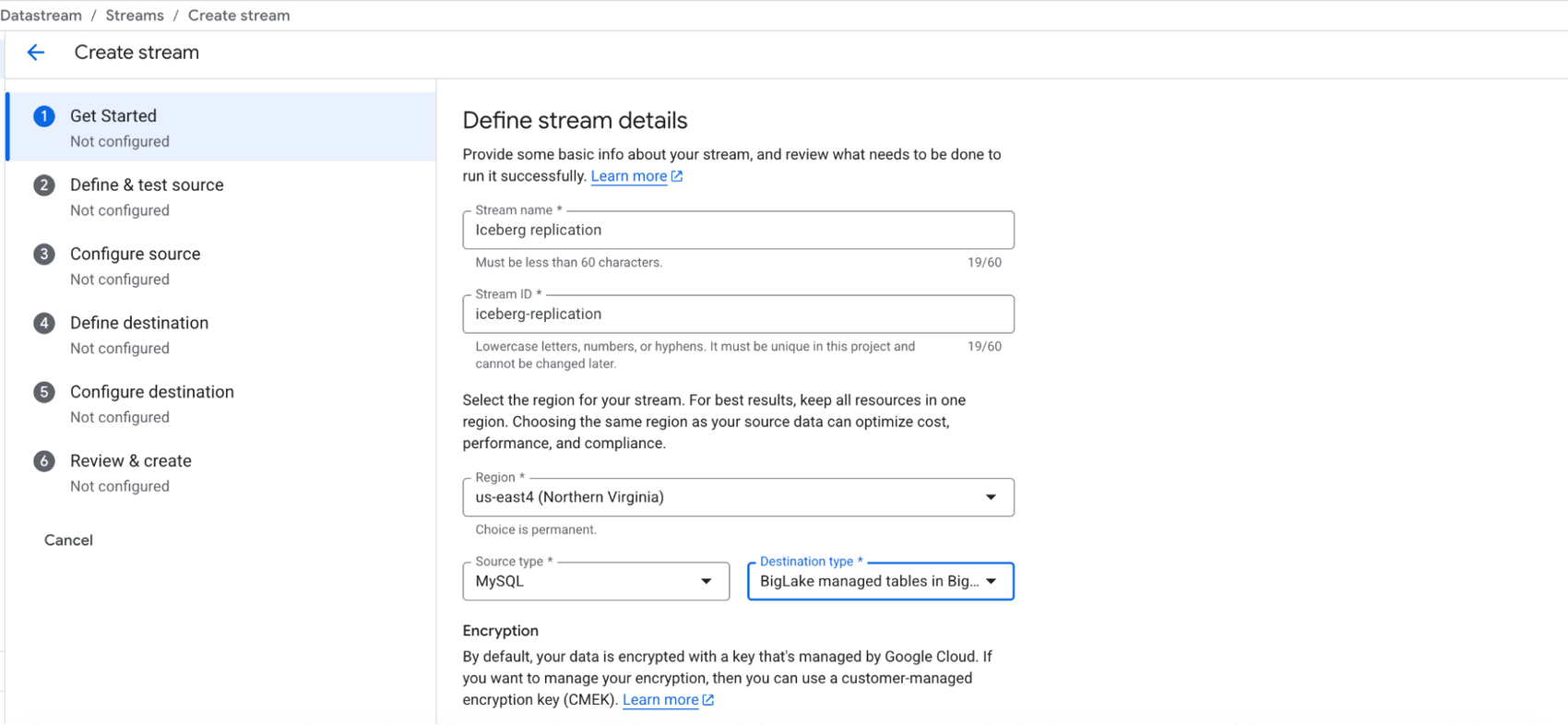 Datastream replication diagram