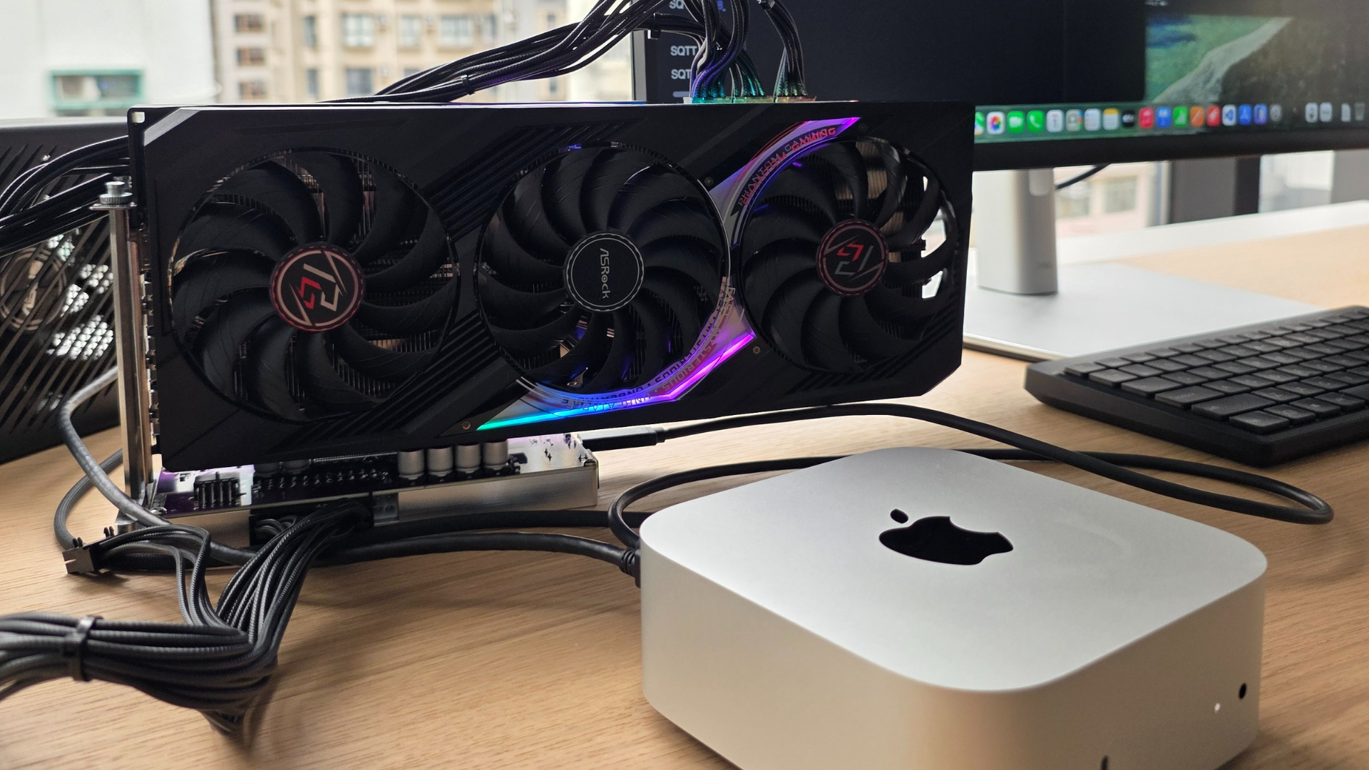 An Nvidia eGPU attached to a Mac