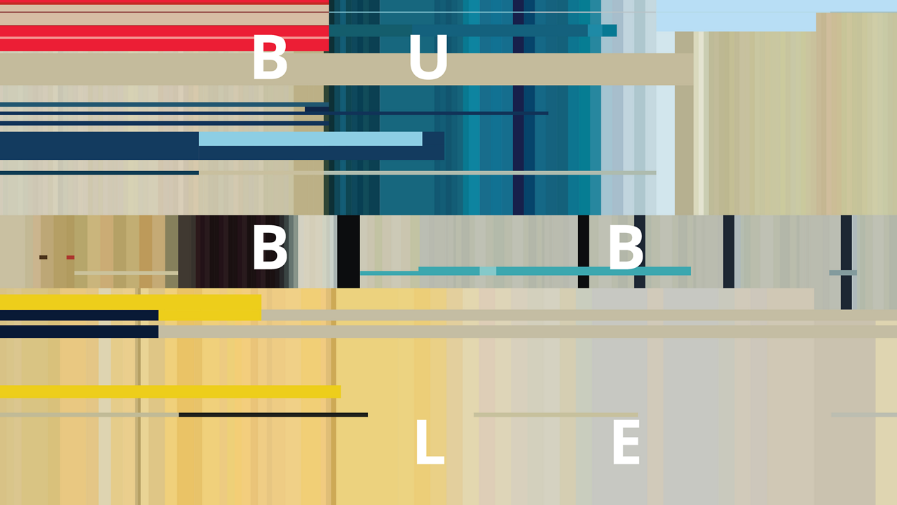 Abstract illustration with the letters to form the word 'Bubble'