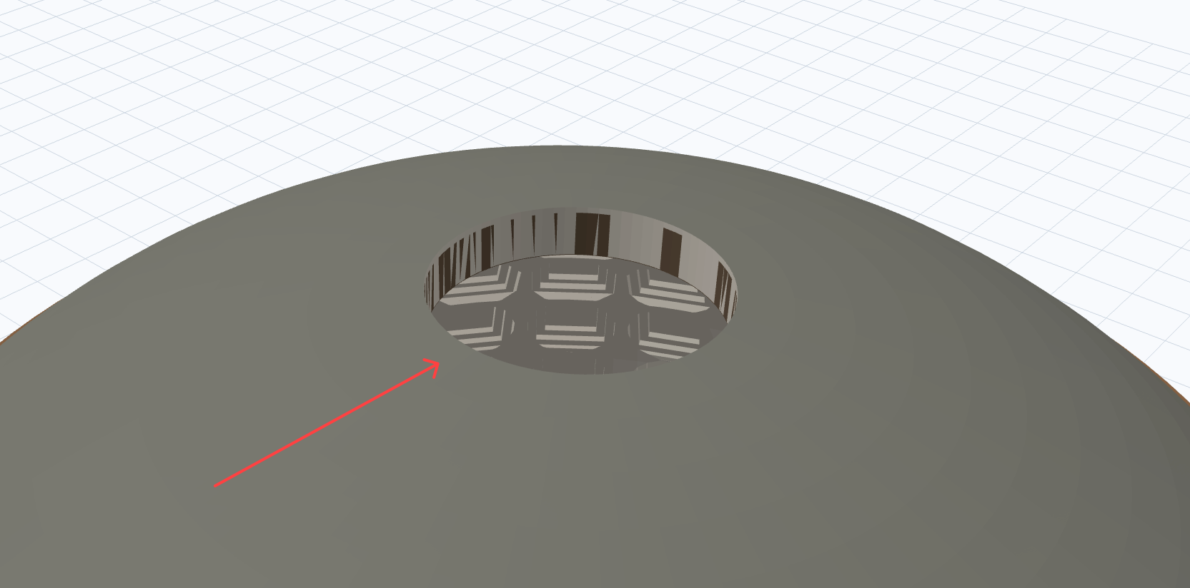 Close-up of the Antigravity Pantheon model showing the coffered ceiling pattern