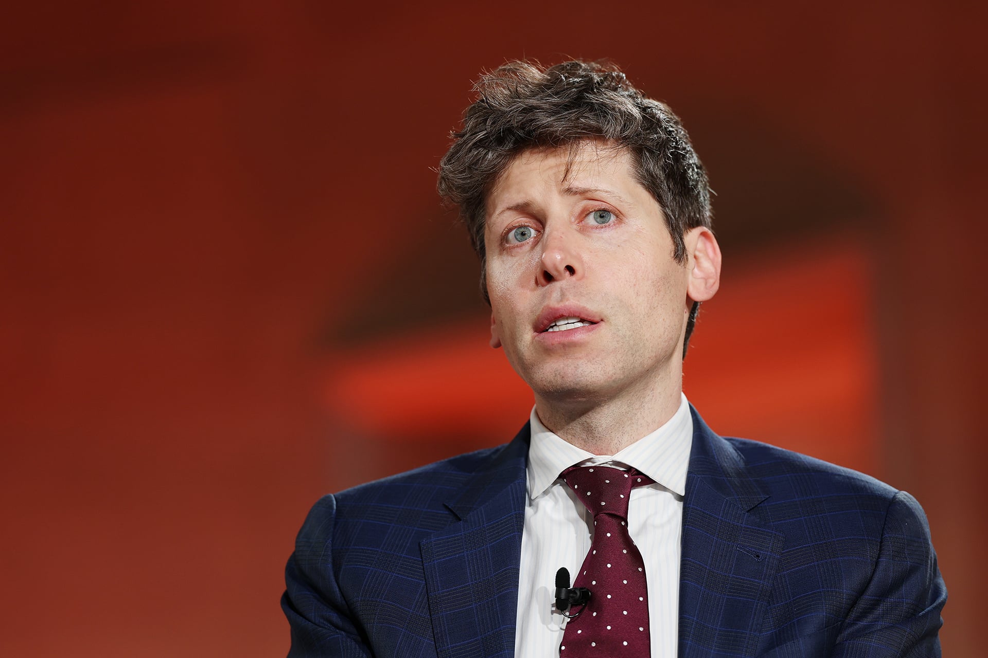 OpenAI CEO Sam Altman speaks during the BlackRock Infrastructure Summit on March 2026