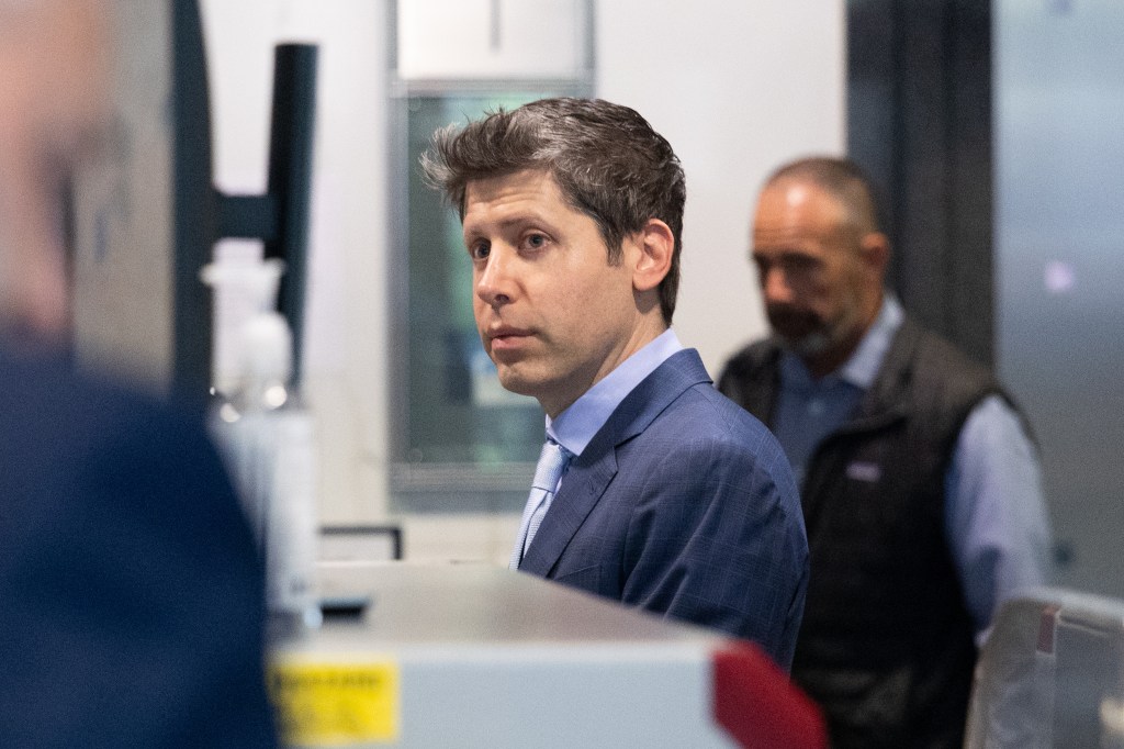 Sam Altman, CEO of OpenAI, speaking at a conference.
