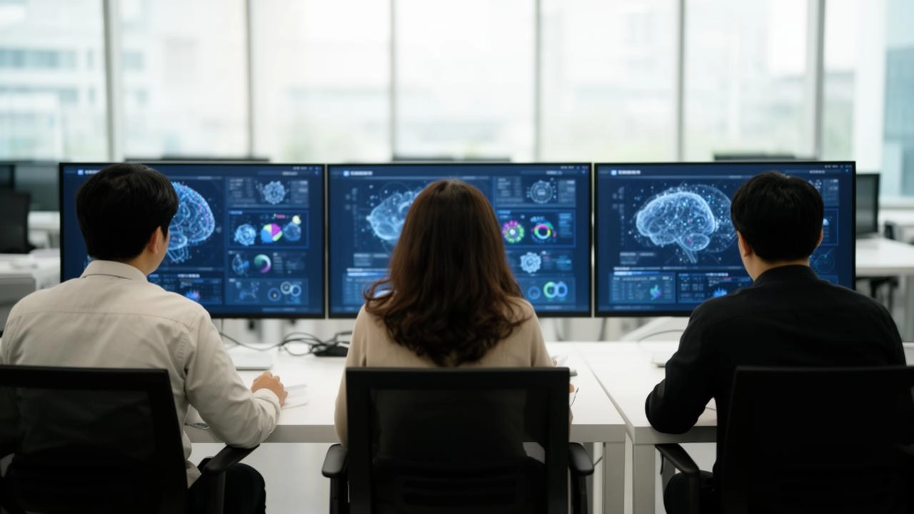 South Korean citizen evaluators testing a homegrown AI model interface, showcasing the country's push for AI sovereignty and domestic model evaluation.
