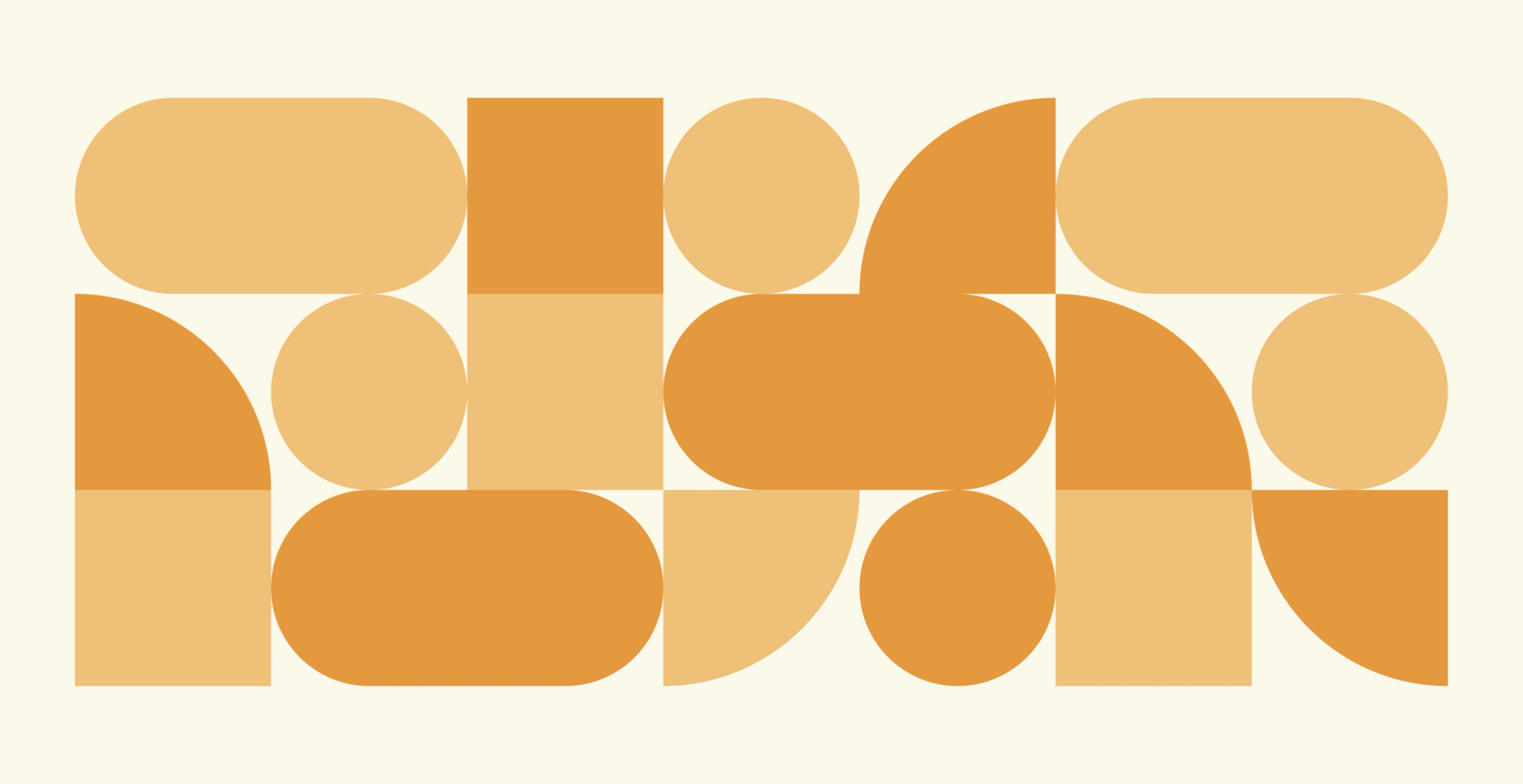 Abstract geometric shapes in light orange and dark yellow representing the complexity and hidden nature of the SQLite bug