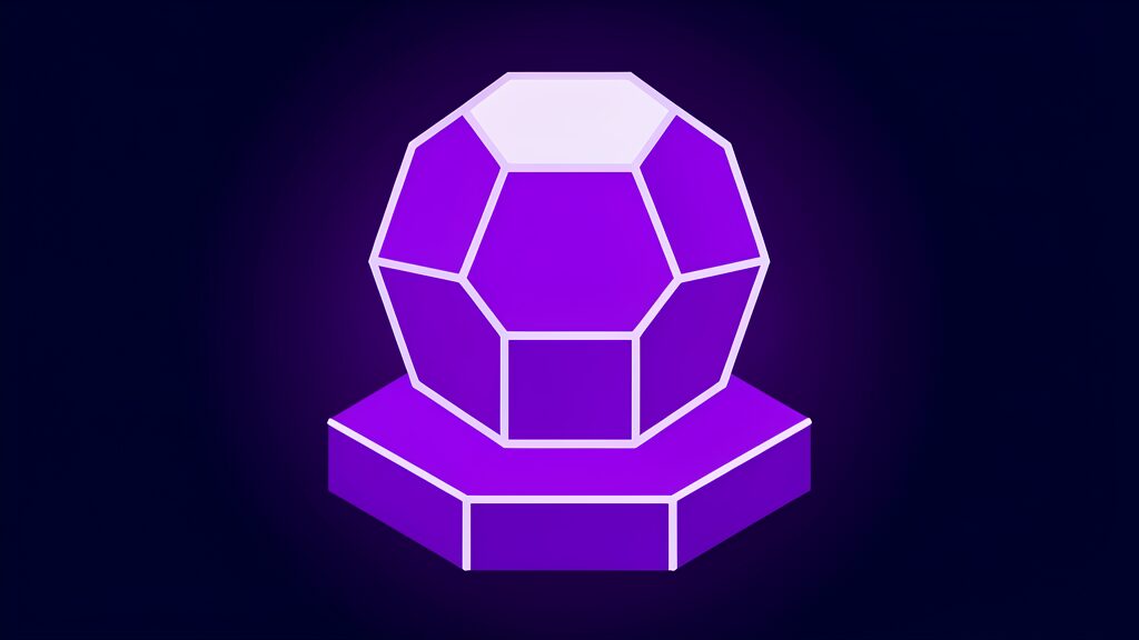 Visualization of Tencent's Hy4-preview model compression from 1.5TB to 200GB, depicted as a solid dodecahedron representing the compressed model