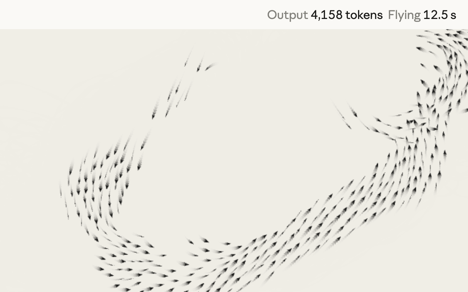 A detailed illustration of Claude Sonnet 5.5 writing a complex computer program that simulates a starling murmuration, symbolizing advanced code generation and architectural efficiency.