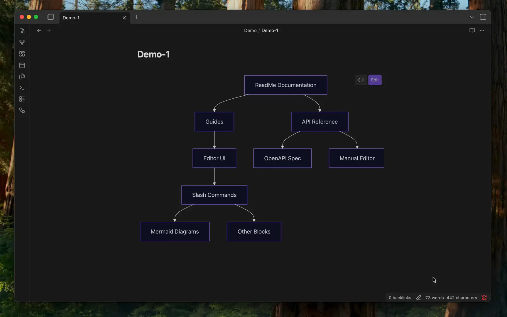 Editing an existing Mermaid diagram visually in Obsidian